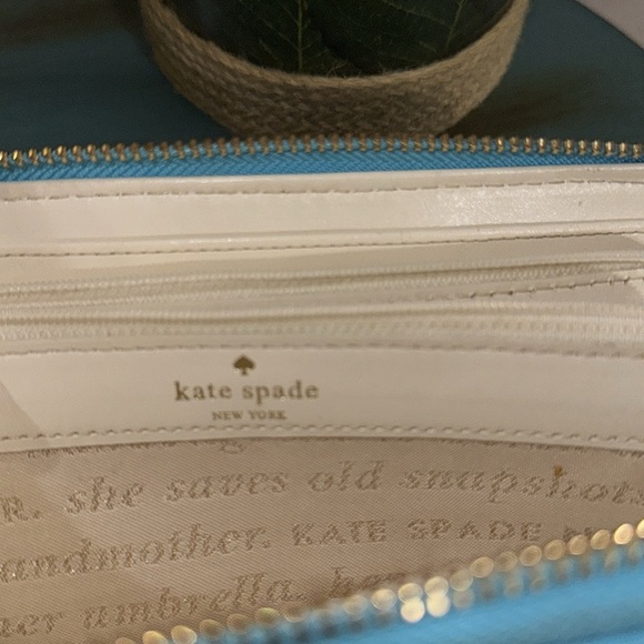 Kate Spade Blue Quilted Leather Zip Around Wallet Organizer - Picture 5 of 5